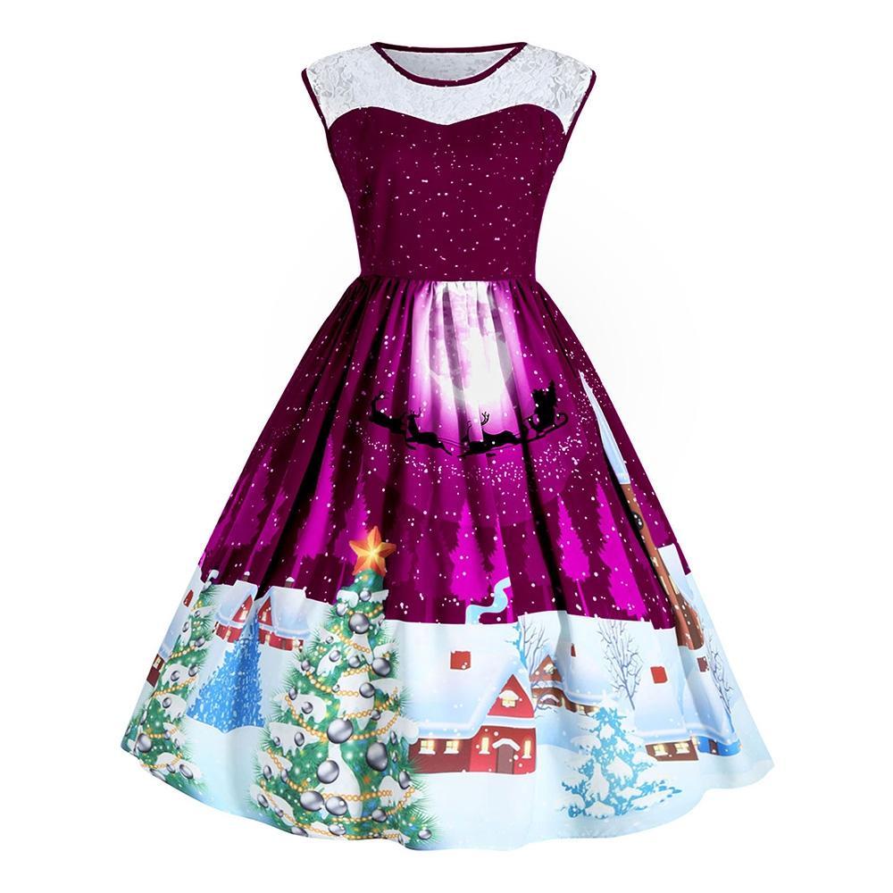 Robe de fête de Noël sans manches