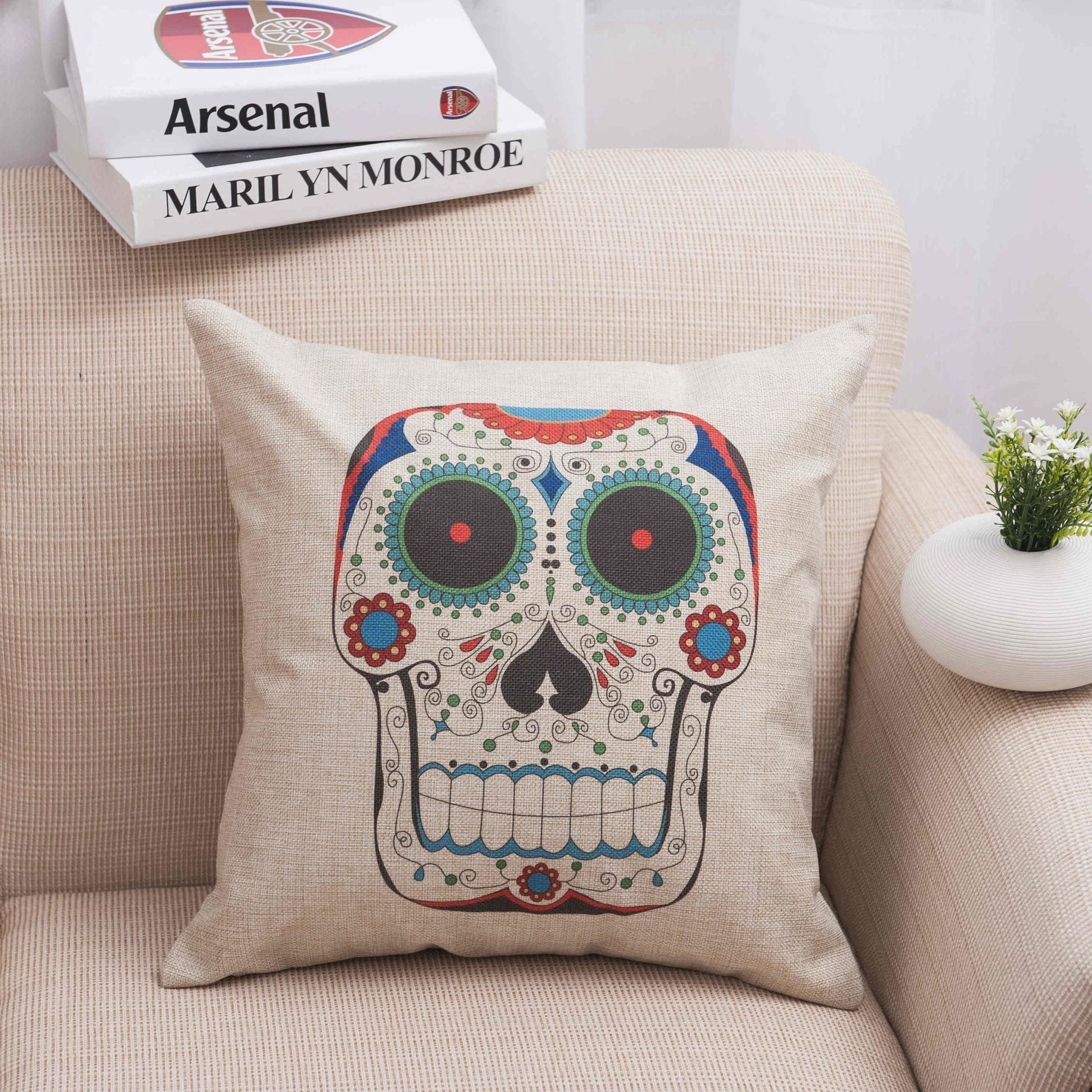 Day Of The Dead Skull Pillow Covers - Theone Apparel