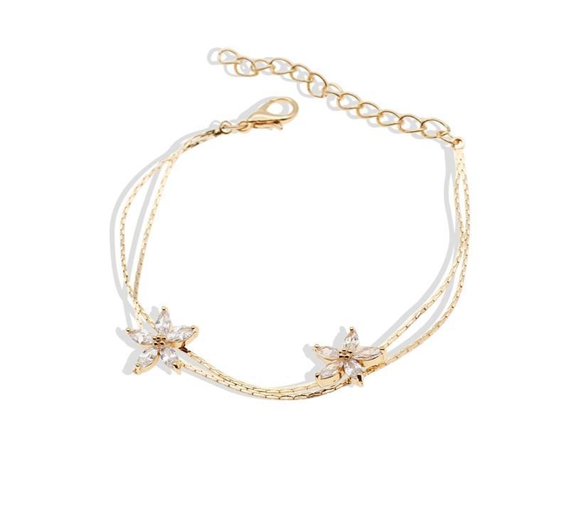 Floral Fix Double Chain Bracelet - Theone Apparel