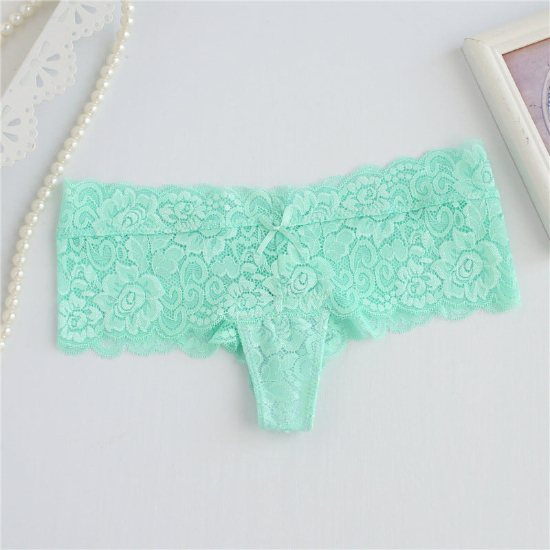 Floral Lace Wide Skirt Thong Panty-Theone Apparel