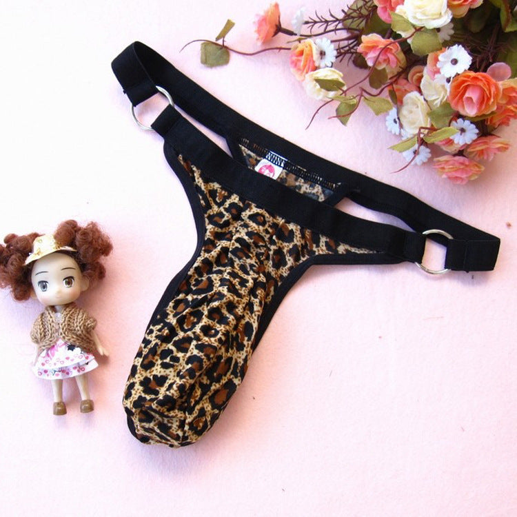 Fun Leopard Print Man Thong-Yellow-Theone Apparel