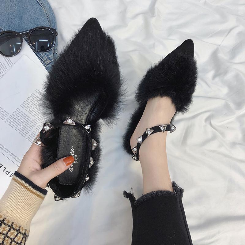 Fuzzy Faux Fur Statement Slides - Theone Apparel