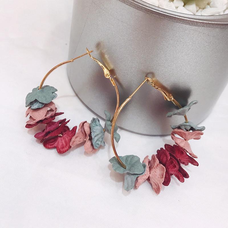 Golden Fluttery Petal Hoop Earrings-Mix-Theone Apparel