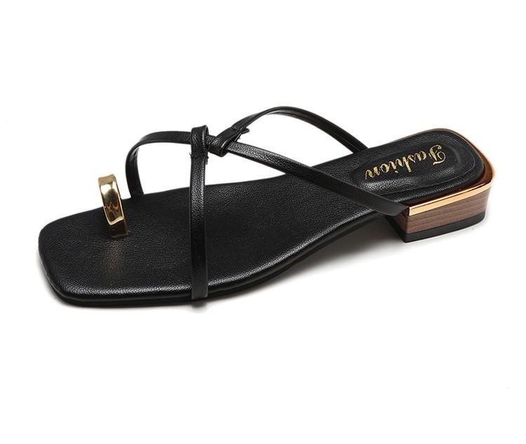 Golden Toe Slip On Sandals - Theone Apparel