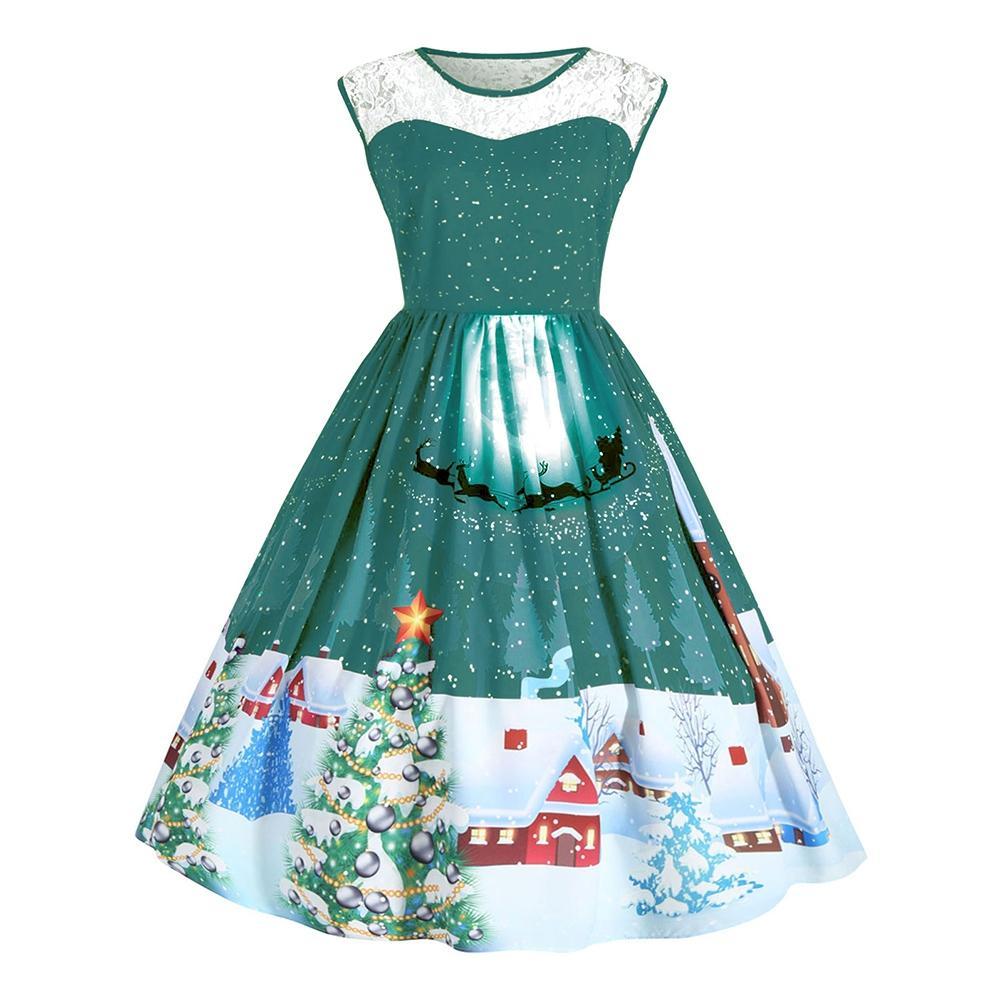 Robe de fête de Noël sans manches