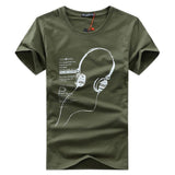 Música é camisa de fone de ouvido da vida
