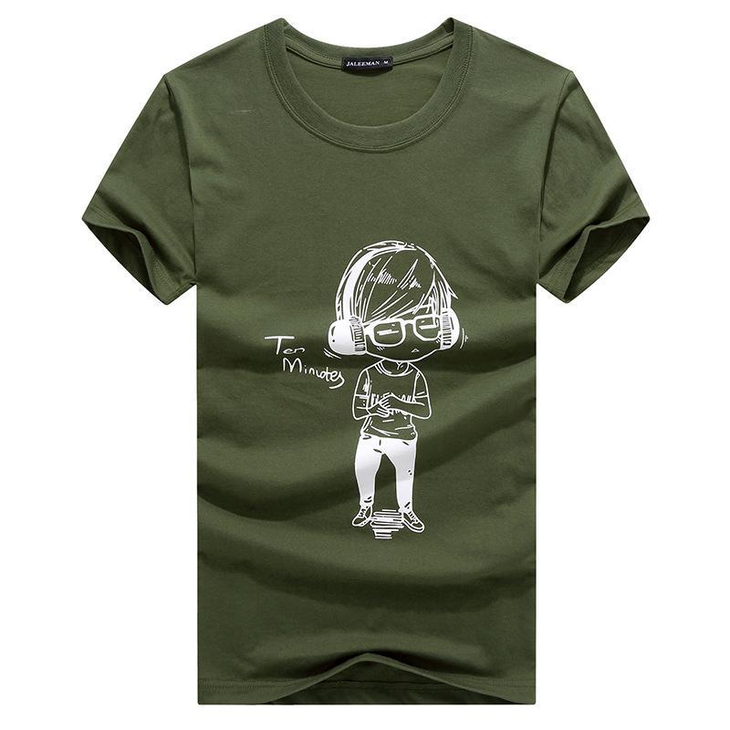 Jamming Out Cartoon Illustrated Shirt-Green-Theone Apparel