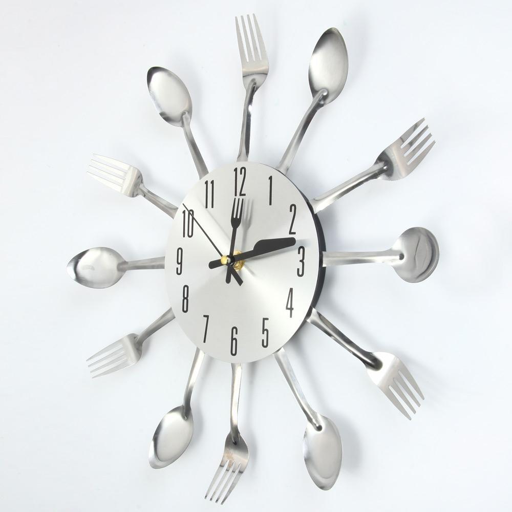 Knife Fork Spoon Stainless Steel Clock