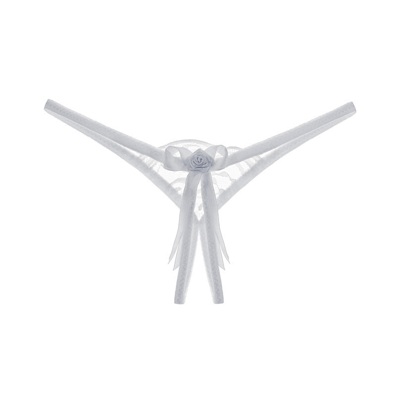 Lace Front Semi See Through Thong-White-Theone Apparel