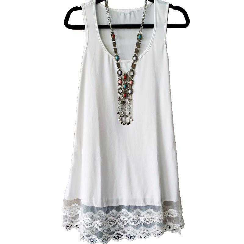 Lace Hem Loose Fit Tank Top