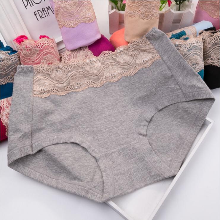 Lace Top High Rise Hipster Panty-Gray-Theone Apparel