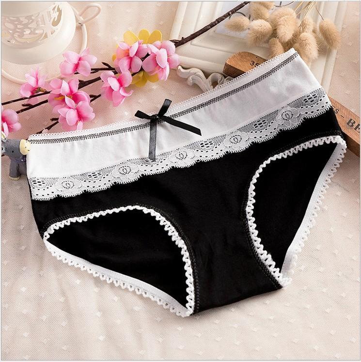 Laced Black and White Hipster Panty-Black-Theone Apparel