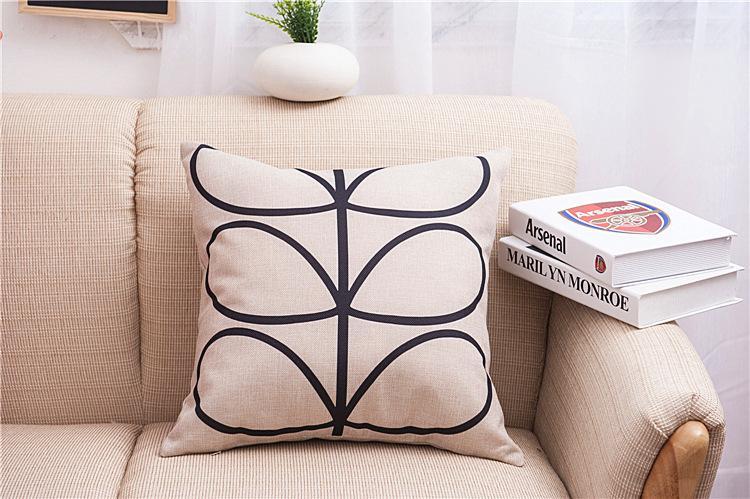 Leaf Drawing Print Pillow Covers