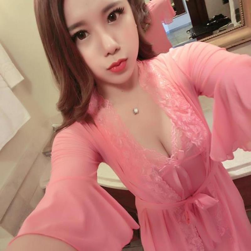 Loads of Lace Lingerie Robe Set-Hot Pink-Theone Apparel