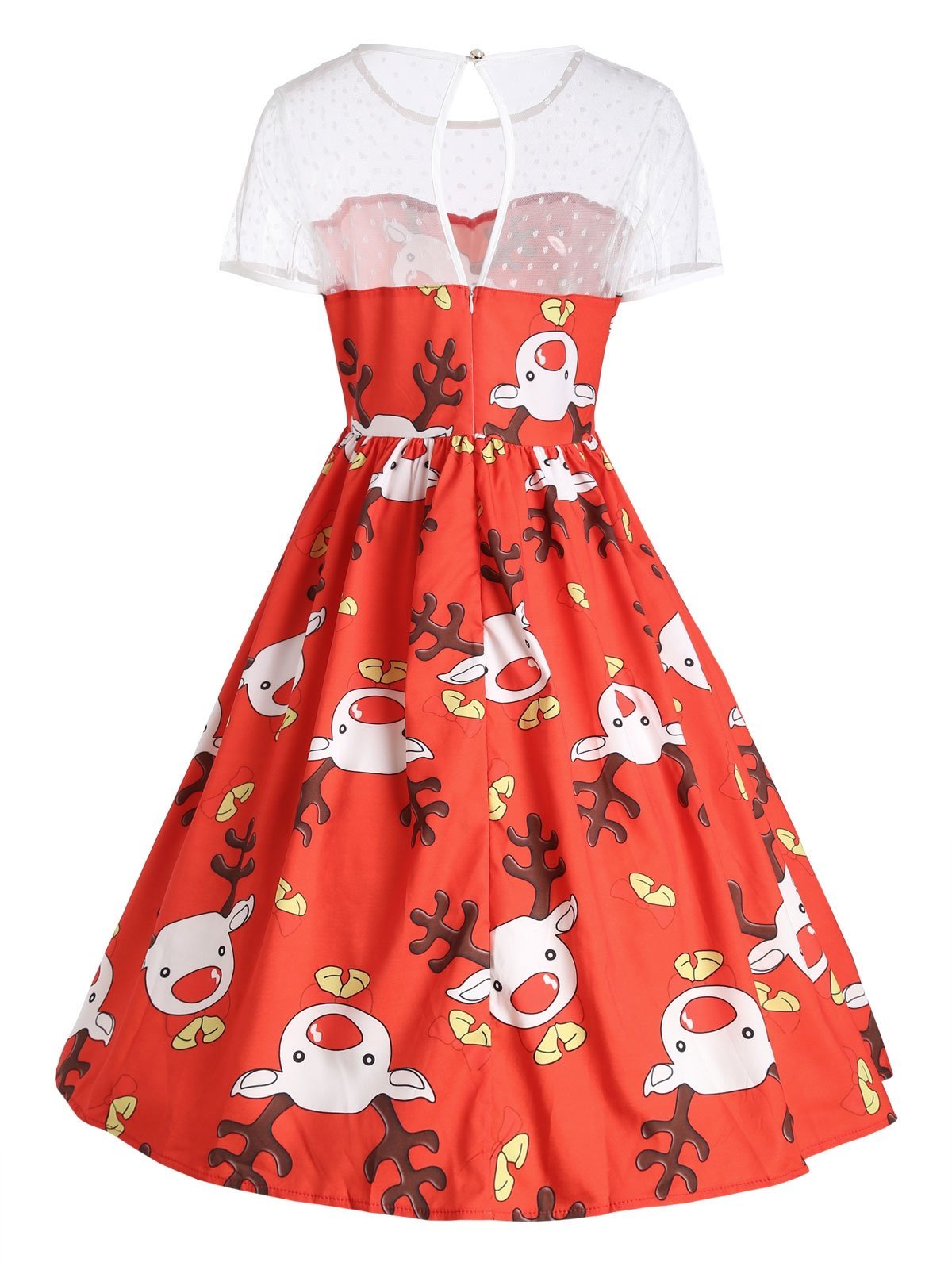 Mesh Christmas Reindeer Party Dress