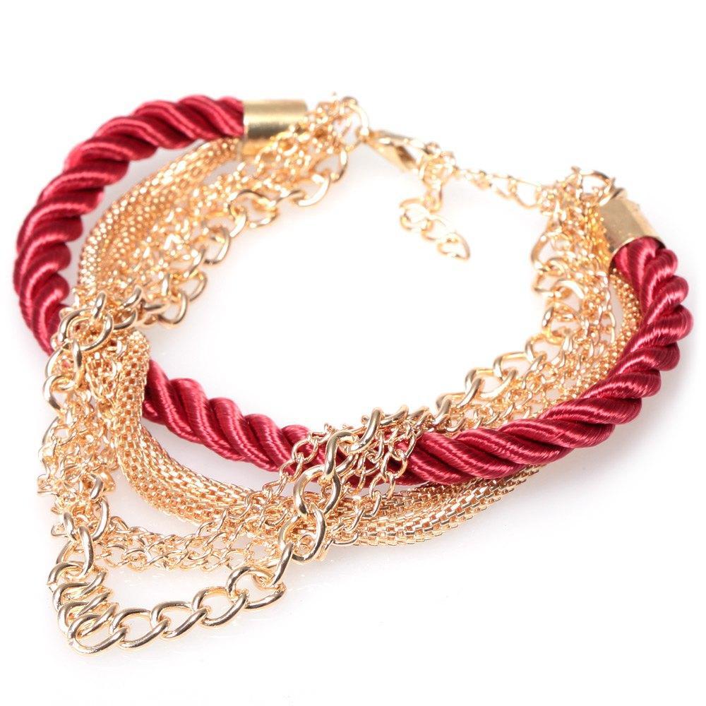 Multilayer Hand Woven Womens Bracelet-Red-Theone Apparel