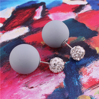 Pastel Sphere Double Sided Earrings-Gray-Theone Apparel