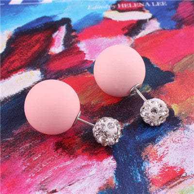 Pastel Sphere Double Sided Earrings-Pink-Theone Apparel