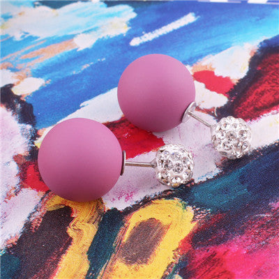 Pastel Sphere Double Sided Earrings-Hot Pink-Theone Apparel