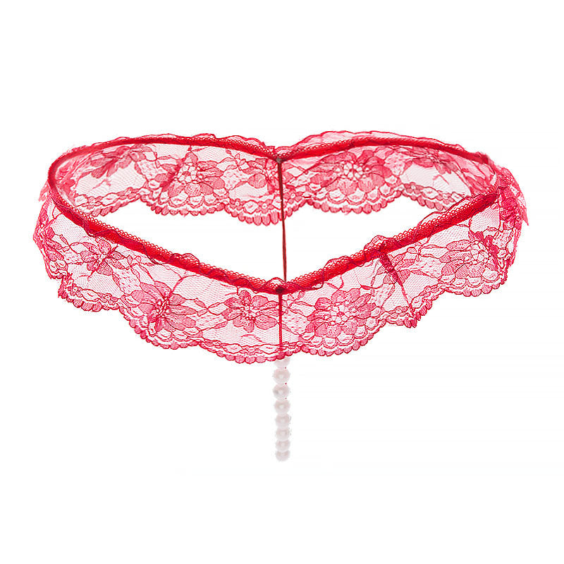 Pearl Strand Lace Ruffle G String-Red-Theone Apparel