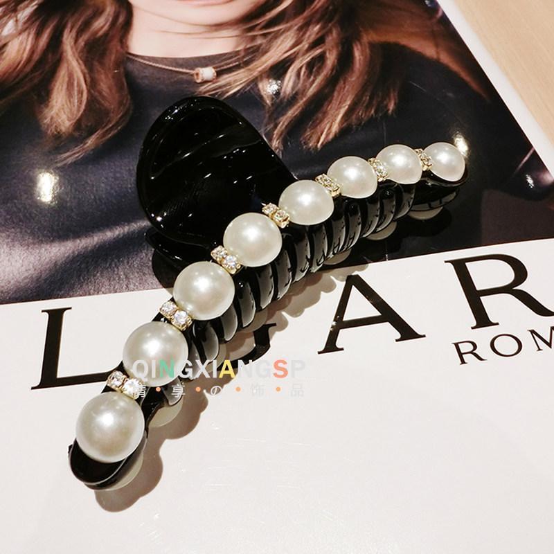 Pearls & Sparkle Black Hair Clip-Black-Theone Apparel