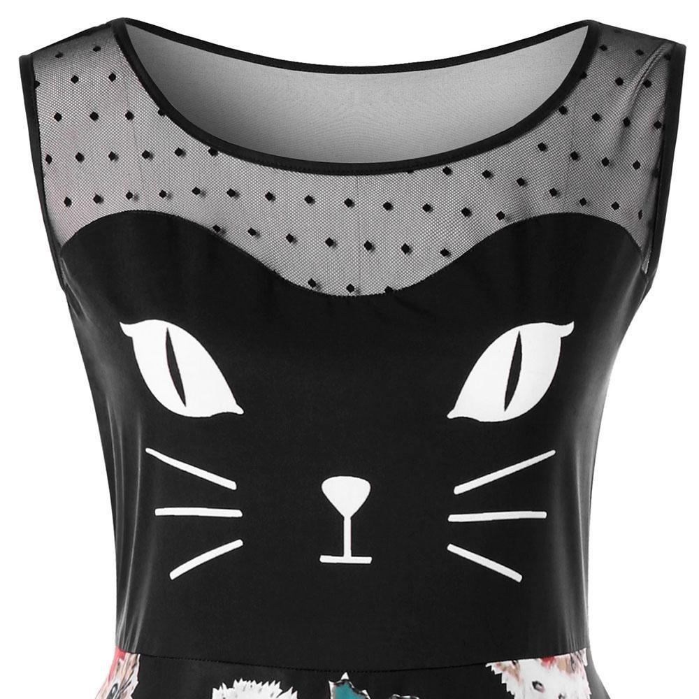 Plus Size Christmas Kitten Dress