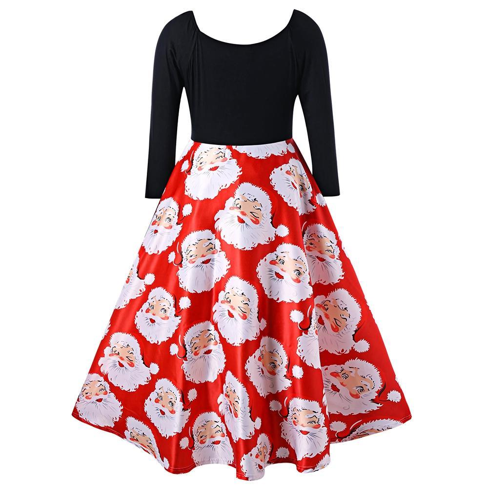 Plus Size Santa Claus Midi Dress