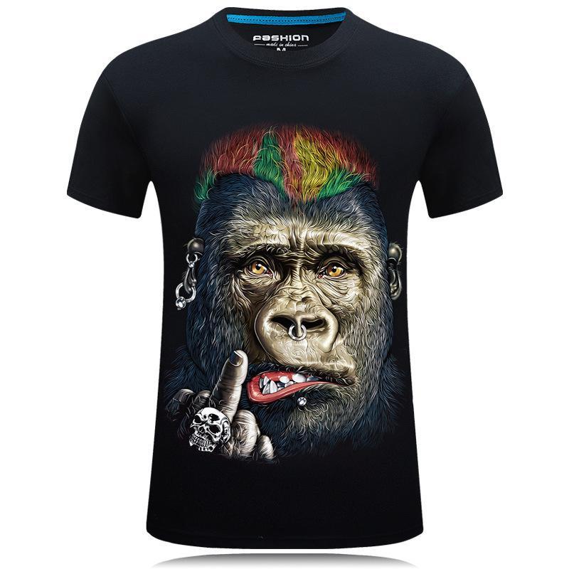 Punk Rock Gorilla Face Shirt-Black-Theone Apparel