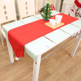 Talha de mesa longa vermelha para festas de Natal