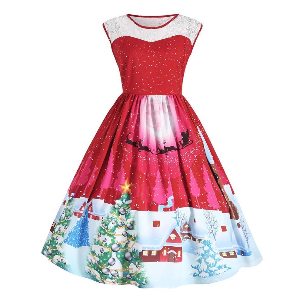 Robe de fête de Noël sans manches