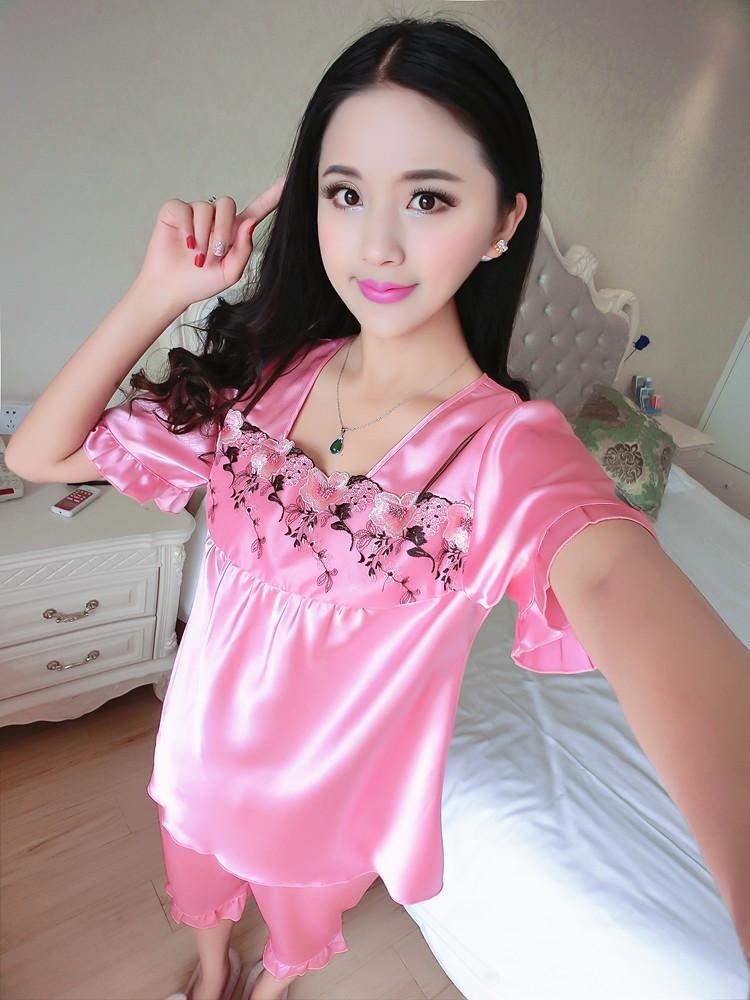 Ruffles & Florals PJ Short Set-Pink-Theone Apparel