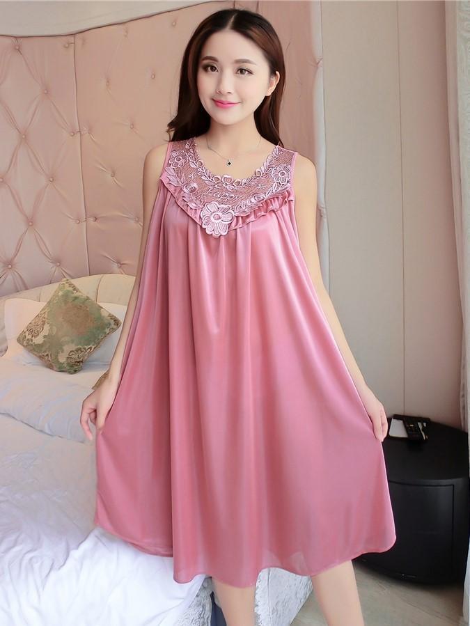 Ruffles & Lace Long Nightie Dress-Blush-Theone Apparel