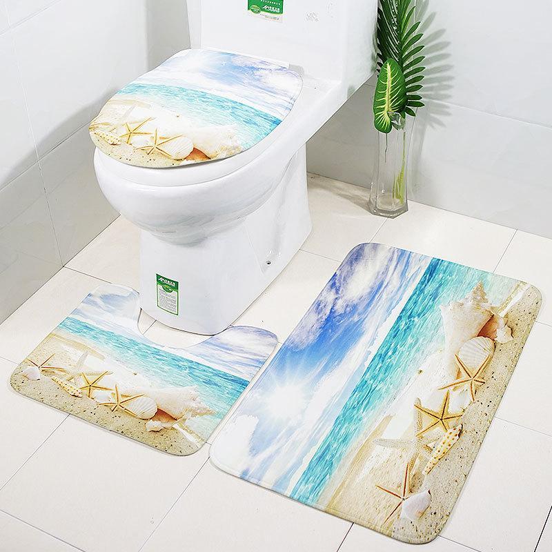 Scènes des ensembles de tapis de bain de mer