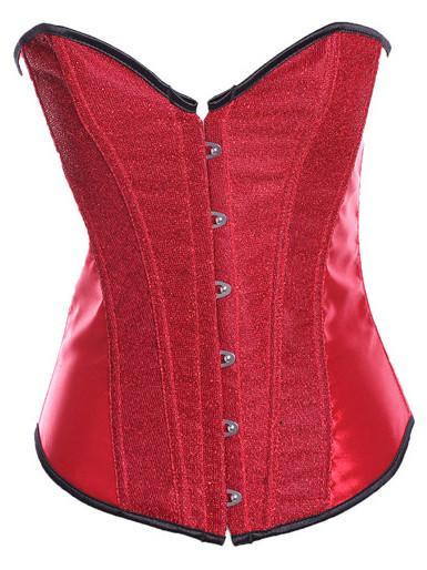 Sparkle Front Underbust Corset-Red-Theone Apparel