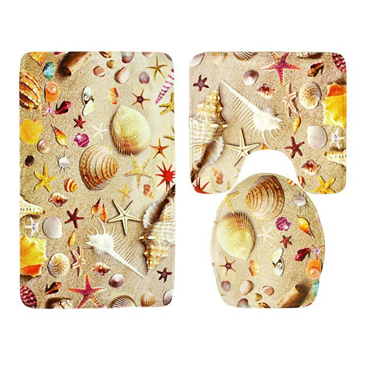 Three Piece Bathroom Carpet Set-Sea Shell-Theone Apparel