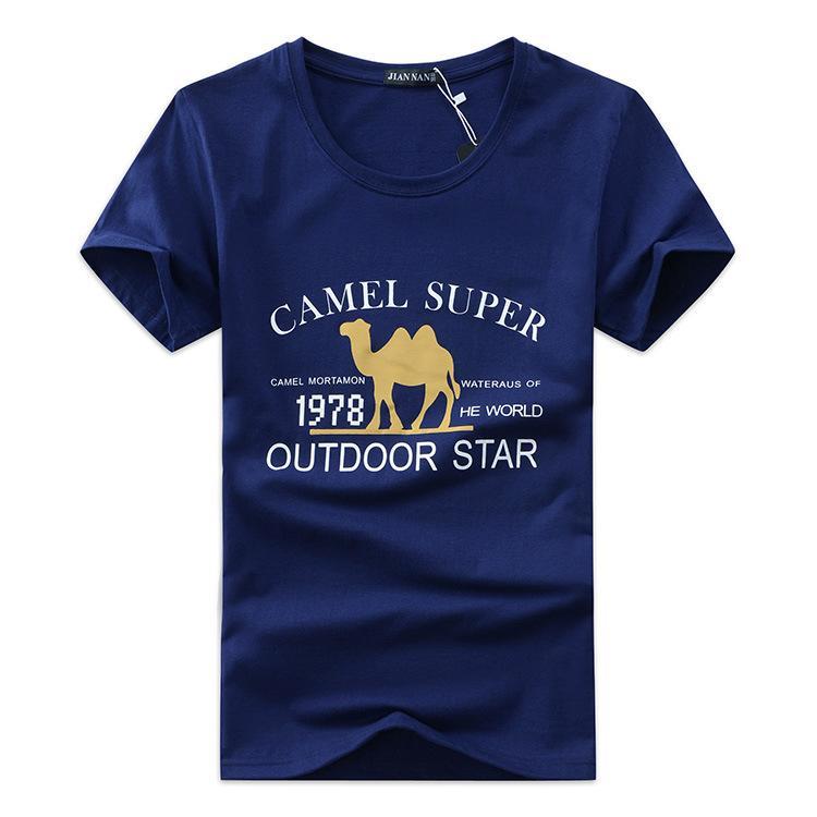 Throwback Camel Cigarette Shirt-Dark Blue-Theone Apparel