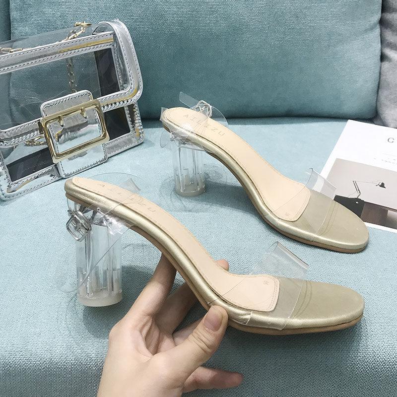 Transparent Clear Illusion Pump Heels-Gold-Theone Apparel
