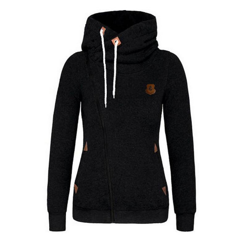 Trendy Side Zip Drawstring Hoodie-Black-Theone Apparel