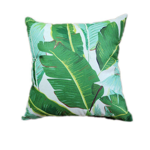 Tropical Palm Leaf Print Pillow Cover