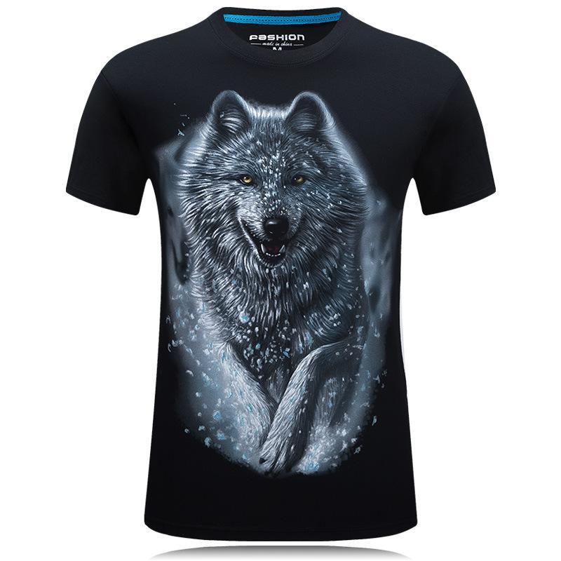 White Wolf Wonderland Graphic Tee-Black-Theone Apparel