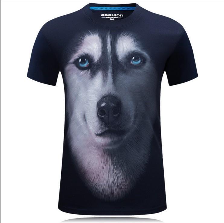 Wolf Pup Big Face Short Sleeve Tee-Blue-Theone Apparel
