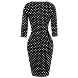 Black & White Polka Dot Asymmetrical Dress - THEONE APPAREL