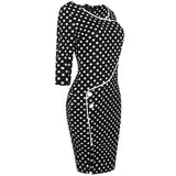 Black & White Polka Dot Asymmetrical Dress - THEONE APPAREL