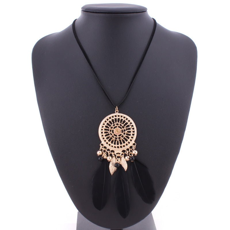 Boho Feather Dreamcatcher Necklace - THEONE APPAREL