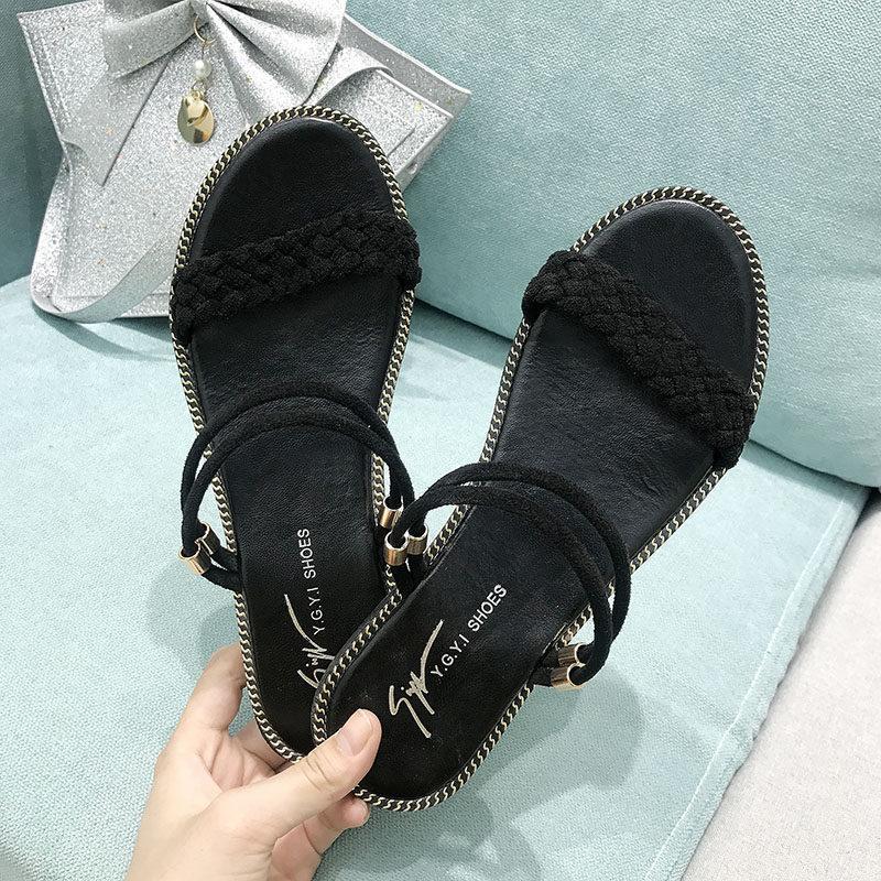 Braided Band Slip On Fashion Sandals - THEONE APPAREL