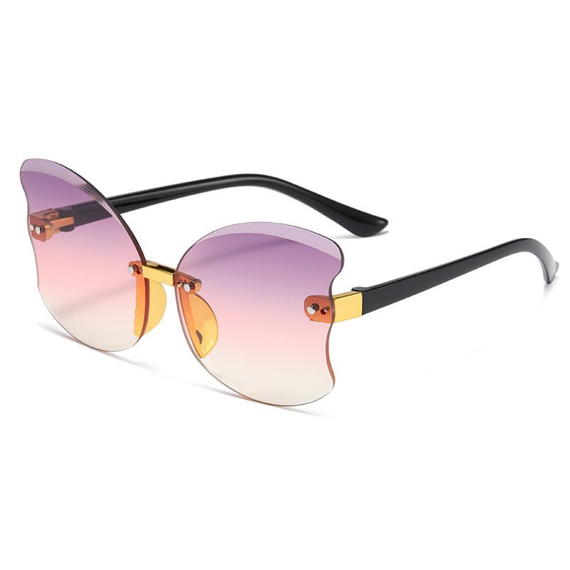 Butterfly Wing Ombre Frameless Plastic Sunglasses - THEONE APPAREL