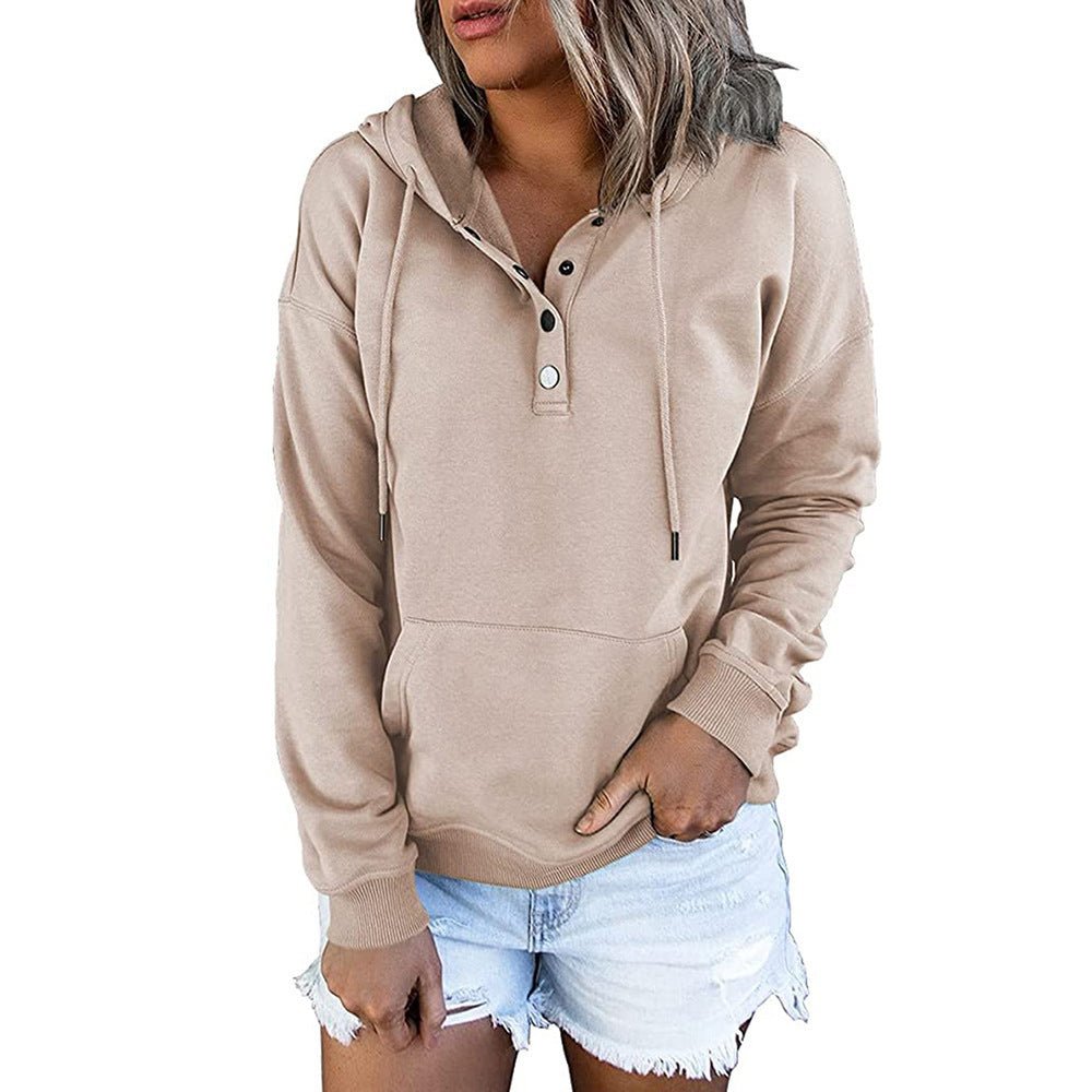 Casual Button Front Hoodie - THEONE APPAREL